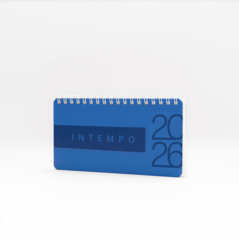 Agenda 12 Mesi Settimanale Intempo Poliplan 2026 Spiralata Tascabile in PPL Blu 16 x 8 cm