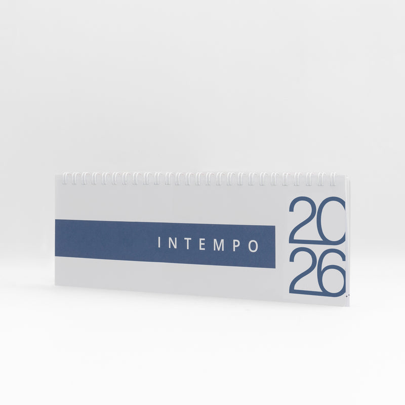 Planning Settimanale 12 Mesi Intempo Poliplan 2026 Spiralato in PPL Bianco 30 x 10 cm