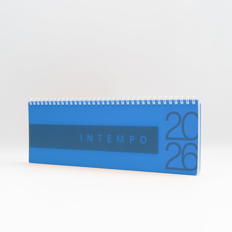 Planning Settimanale 12 Mesi Intempo Poliplan 2026 Spiralato in PPL Blu 30 x 10 cm