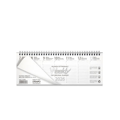Planning 12 Mesi Settimanale 2026 Intempo Weekly Pattern Nero 30 x 10 cm