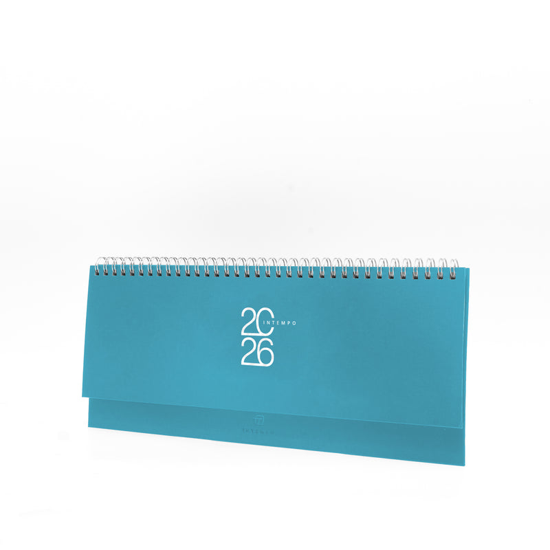 Planning 12 Mesi Settimanale Intempo Text 2026 in Balacron Azzurro 30 x 10 cm