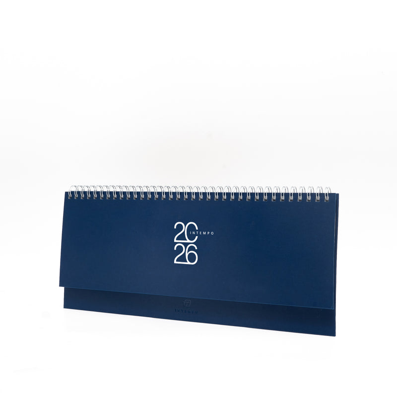 Planning 12 Mesi Settimanale Intempo Text 2026 in Balacron Blu 30 x 10 cm