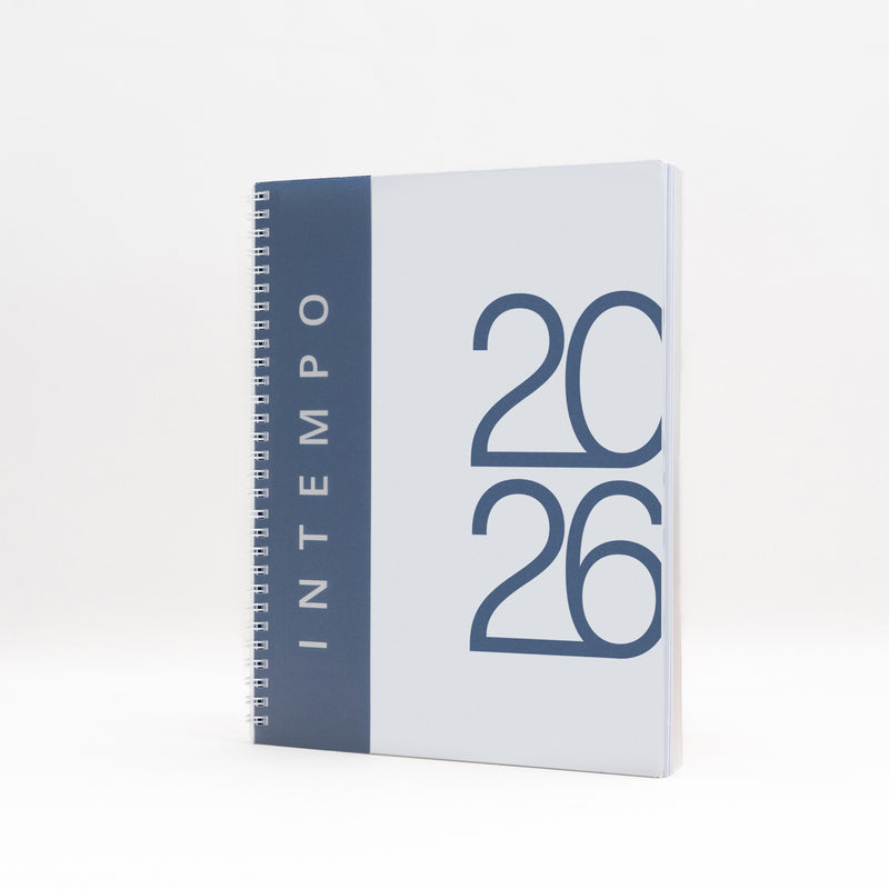 Agenda 12 Mesi Settimanale 2026 Intempo Poliprò Spiralata con Copertina in PPL Bianco 21 x 26 cm