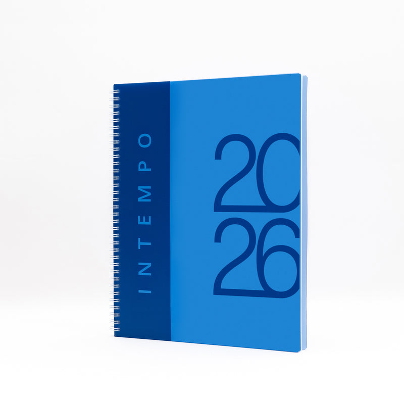Agenda 12 Mesi Settimanale 2026 Intempo Poliprò Spiralata con Copertina in PPL Blu 21 x 26 cm