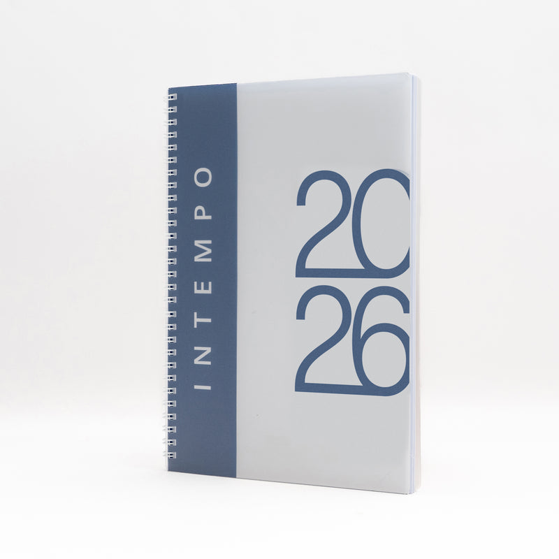 Agenda 12 Mesi Settimanale 2026 Intempo Poliprò Spiralata con Copertina in PPL Bianco 21 x 30 cm
