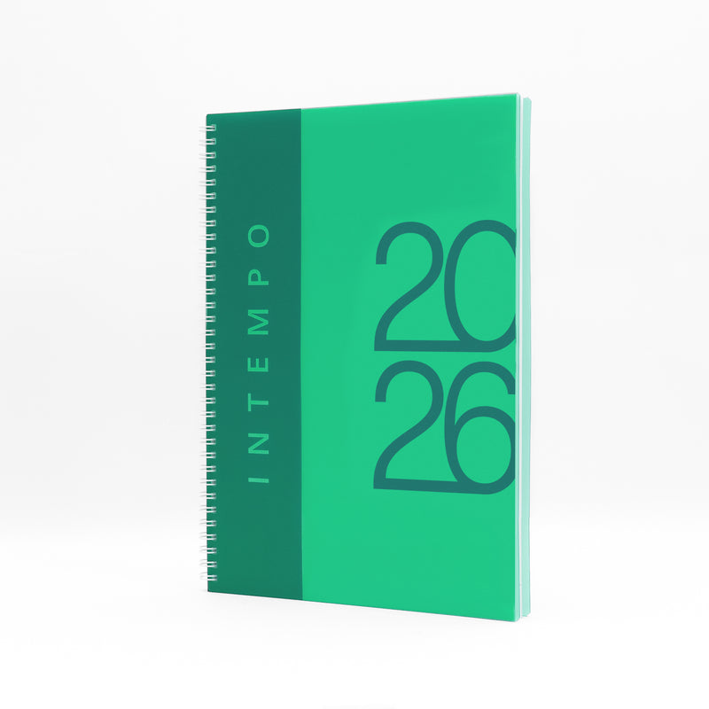 Agenda 12 Mesi Settimanale 2026 Intempo Poliprò Spiralata con Copertina in PPL Lime 21 x 30 cm