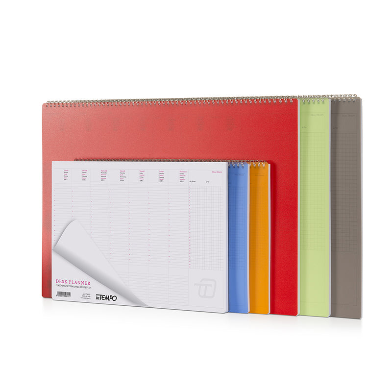 Planning da Tavolo 12 Mesi Settimanale Intempo Poliplan Perpetuo con Spiralate 50 x 35 cm - Copertine Assortite