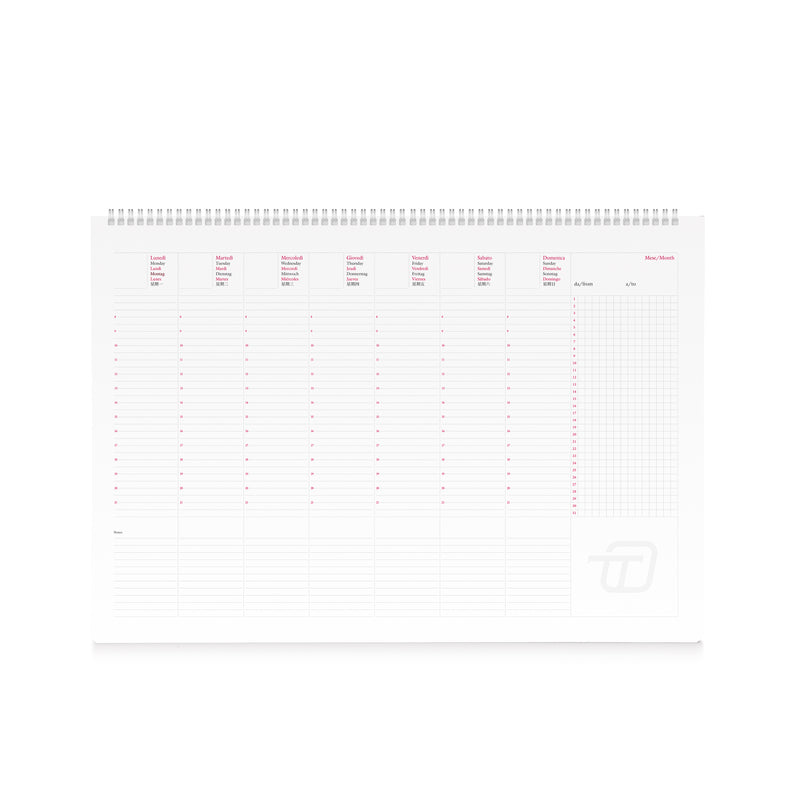 Planning da Tavolo 12 Mesi Settimanale Intempo Poliplan Perpetuo con Spiralate 34 x 24 cm - Copertine Assortite