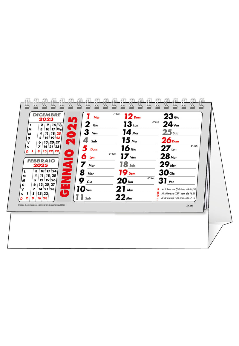 Calendario da Tavolo Classic 21 x 14 cm