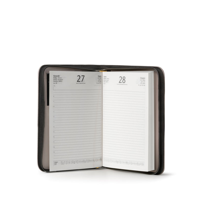 Agenda 12 Mesi Giornaliera 2026 Intempo Gate Femme Intercambiabile con Zip in Similpelle Beige 15 x 21 cm