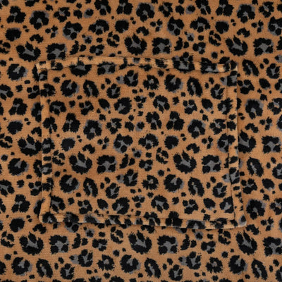 Mantella Plaid con Stampa Leopard e Cappuccio