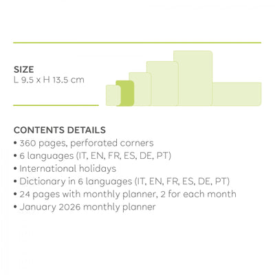 Diario 12 Mesi 2025 Piccolo Giornaliero - Travel