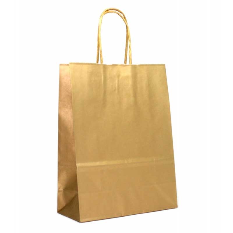Borsa in Carta Kraft Stampata Oro 18 x 8 x 24 cm