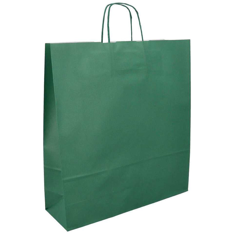 Borsa in Carta Kraft Stampata Verde 36 x 12 x 41 cm