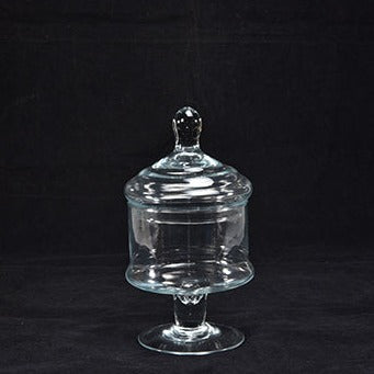 Vaso in Vetro Trasparente Cilindro con Coperchio 12 x 24 cm