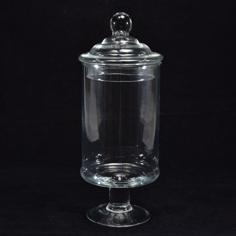 Vaso in Vetro Trasparente Cilindro con Coperchio 12 x 34 cm