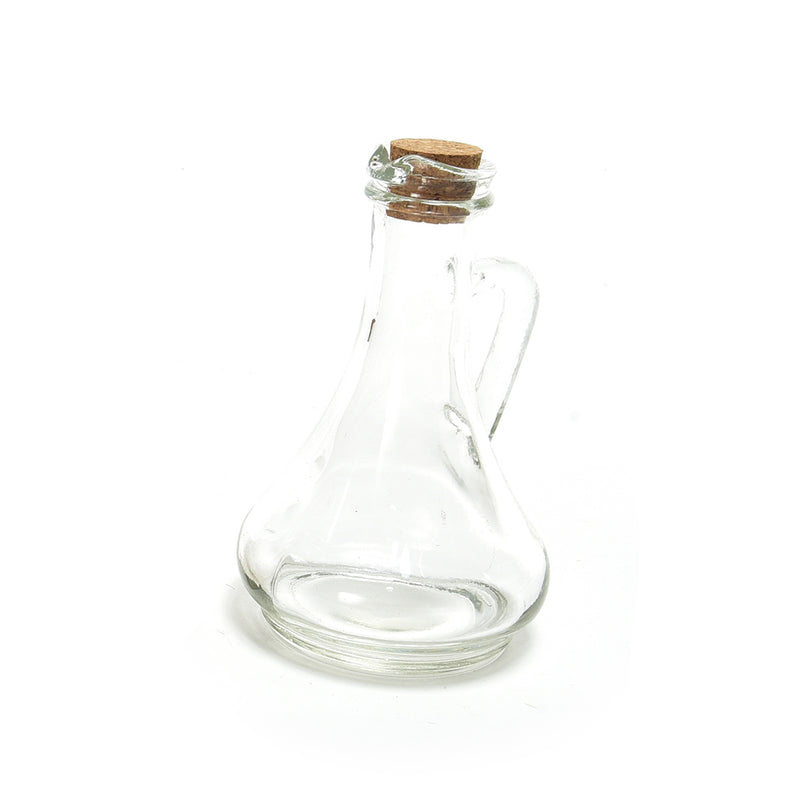 Oliera in Vetro Trasparente con Tappo Sughero 250 ml / 9,5 x 16 cm