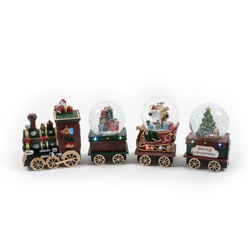 Palla di Vetro con Neve Trenino Multicolor con Luci, Musica e Movimenti 48 x 18 x 9,5 cm