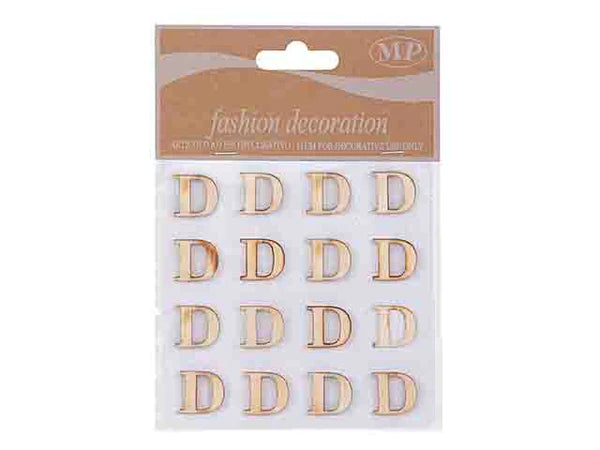 Sticker Lettera D in Legno - 16 pezzi