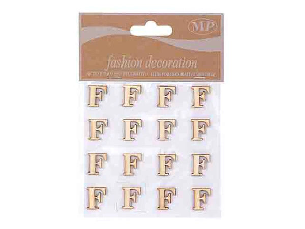 Sticker Lettera F in Legno - 16 pezzi
