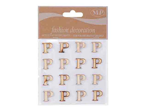 Sticker Lettera P in Legno - 16 pezzi