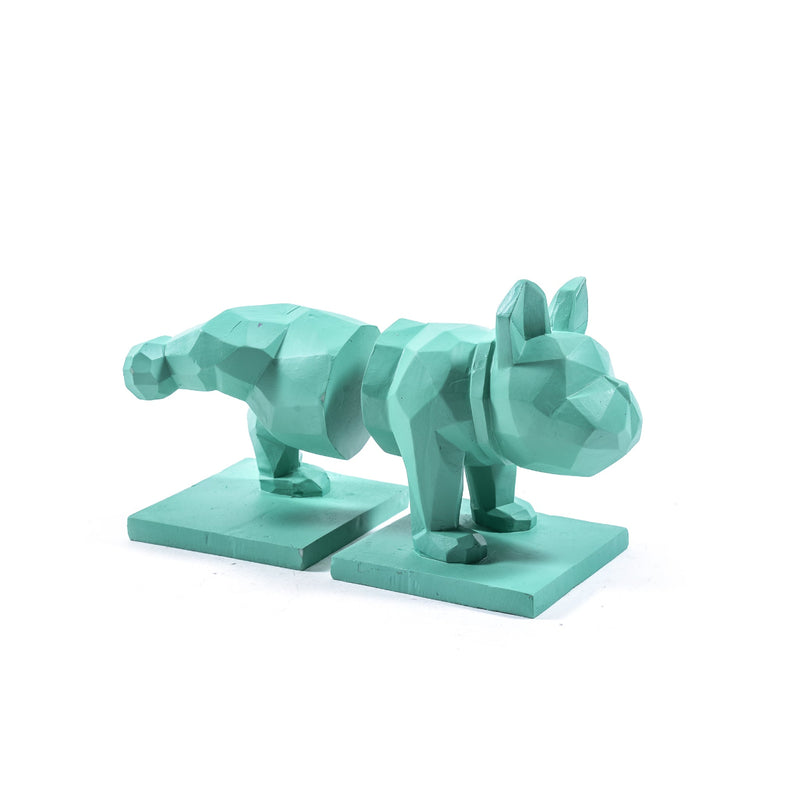 Ferma Libri Cane in Resina Verde 23 x 12 x 15,5 cm