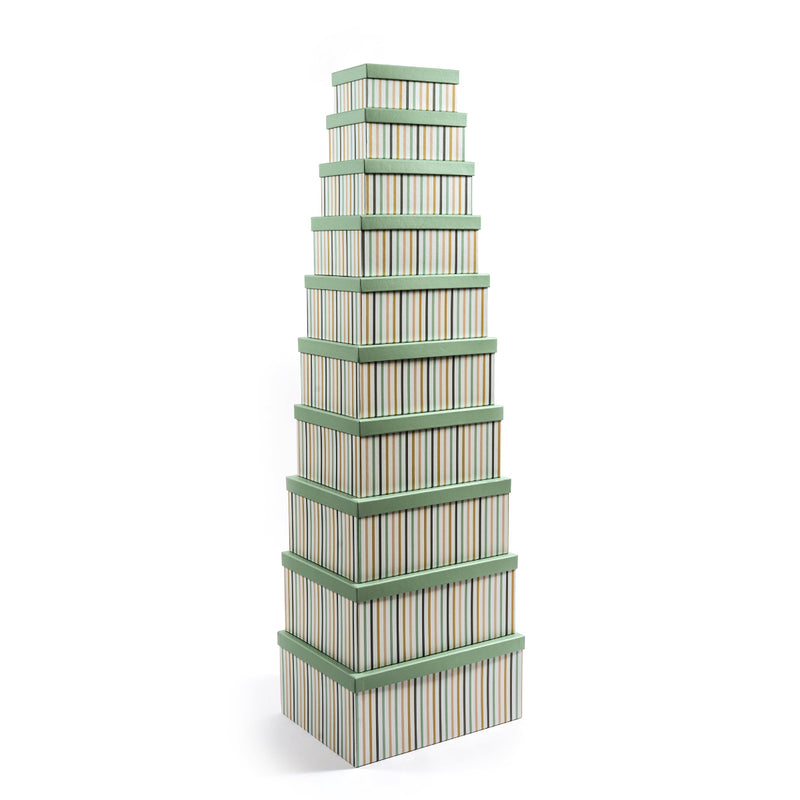 Scatola Rettangolare a Righe in Carta 31 x 23,5 x 13,5 cm
