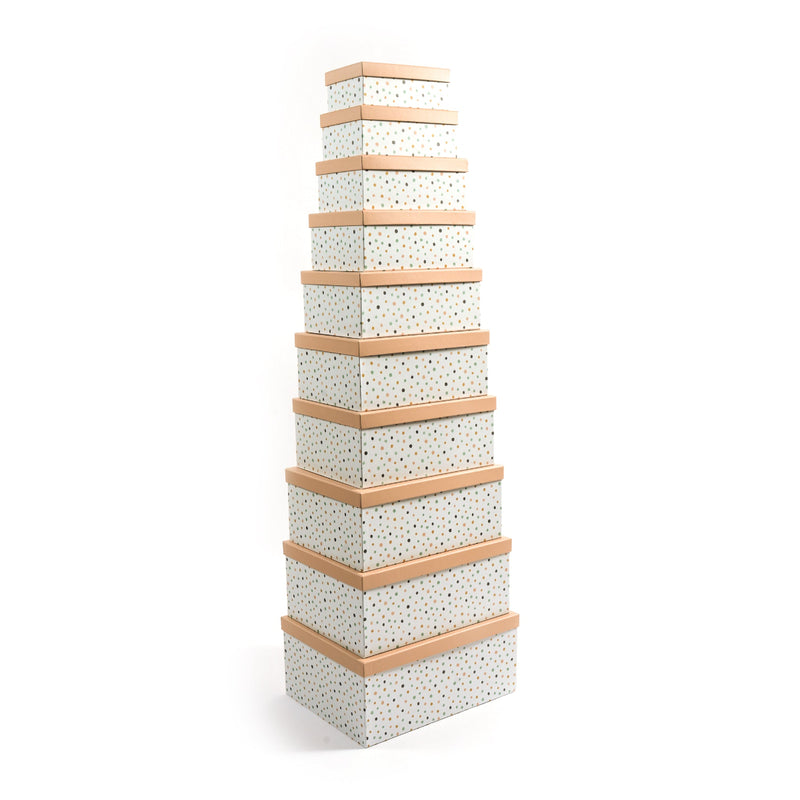 Scatola Rettangolare a Pois in Carta 19 x 13 x 7,5 cm