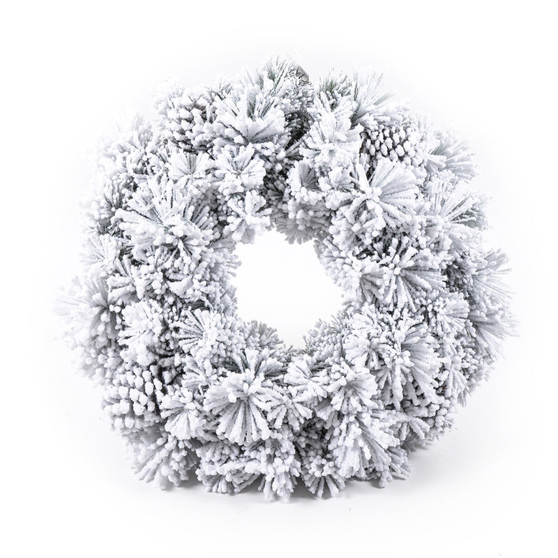 Ghirlanda in PVC Aspen Innevata Bianco 45 cm