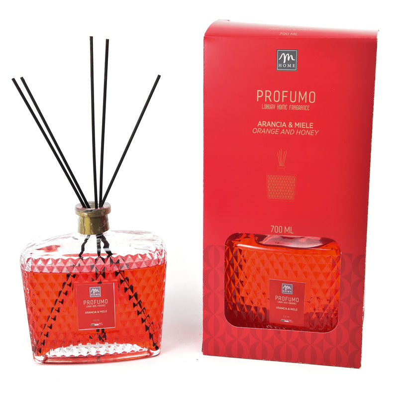 Diffusore in Bottiglia con Bastoncini Arancia & Miele 700 ml