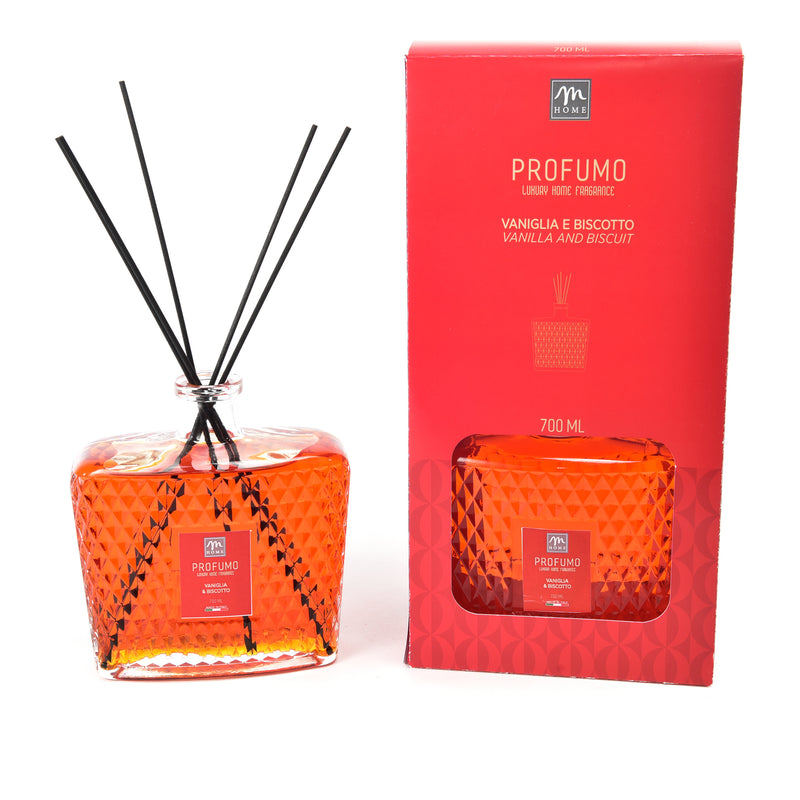 Diffusore in Bottiglia con Bastoncini Vaniglia & Biscotto 700 ml