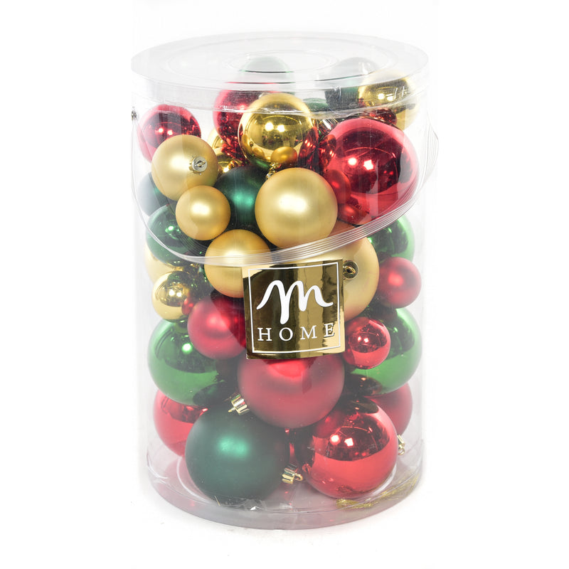 Set Sfere in PVC Classic XMAS Multicolor Mix - 50 pezzi