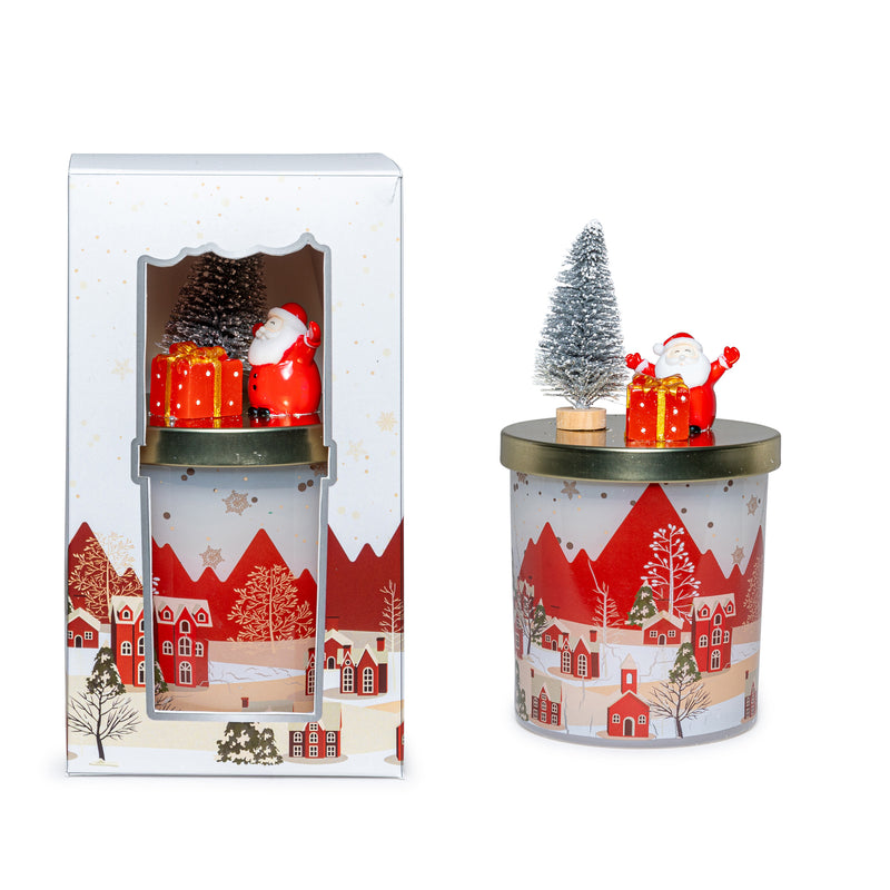 Candela Profumata XMAS con Coperchio Vaniglia e Frutti Rossi Avorio 160 gr