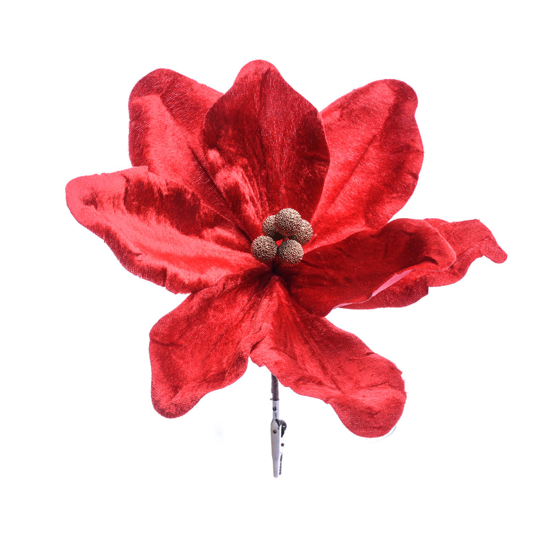 Pick Magnolia in Tessuto Rosso con Clip 23 x 23 cm