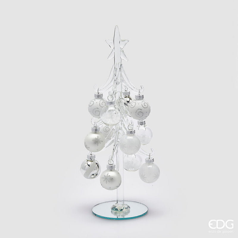 Pino con Decori Trasparente e Bianco 9 x 26 cm