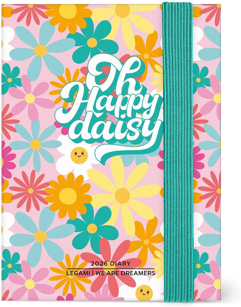 Agenda 12 Mesi Legami Settimanale Fotografica Mini con Rubrica 2026 Daisy con Chiusura ad Elastico