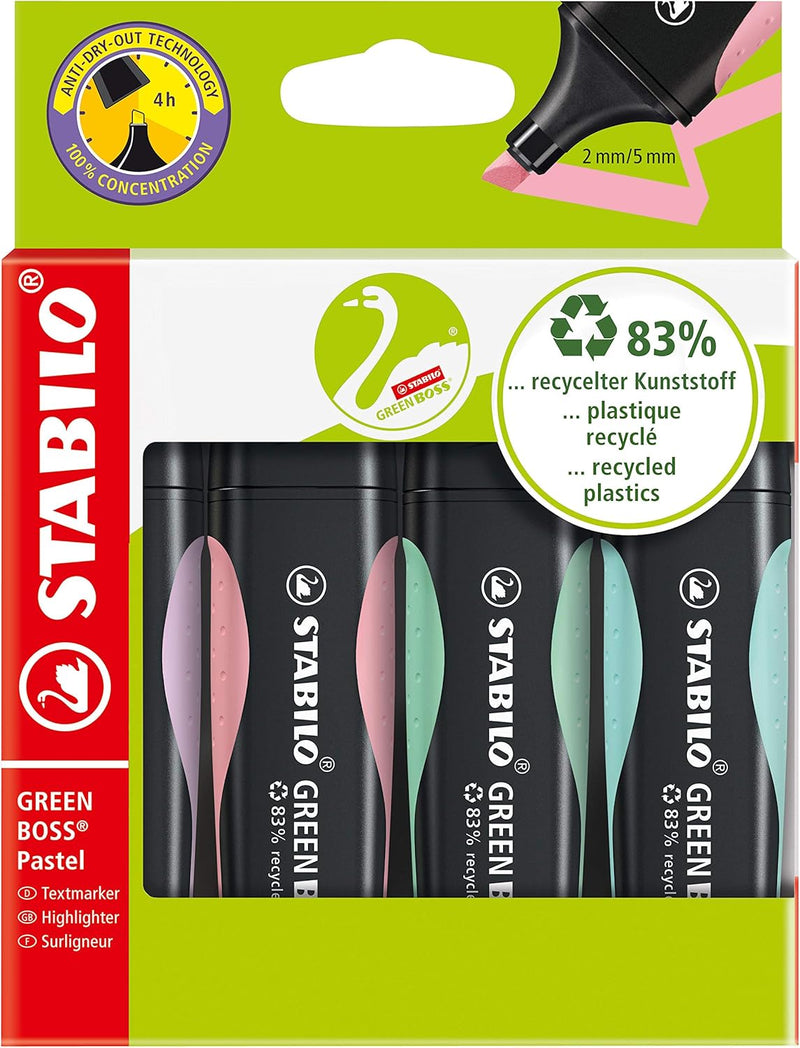 Evidenziatori Stabilo Boss Green Pastel - 4 pezzi