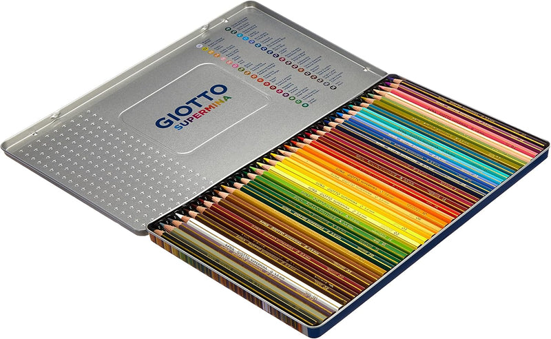 Pastelli in Legno Giotto Supermina con Cofanetto in Metallo - 36 pezzi