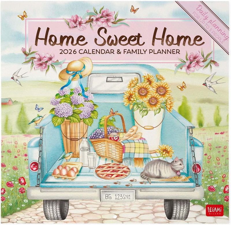 Calendario da Parete 12 Mesi Legami con Planner Annuale 2026 Home Sweet Home 30 x 29 cm