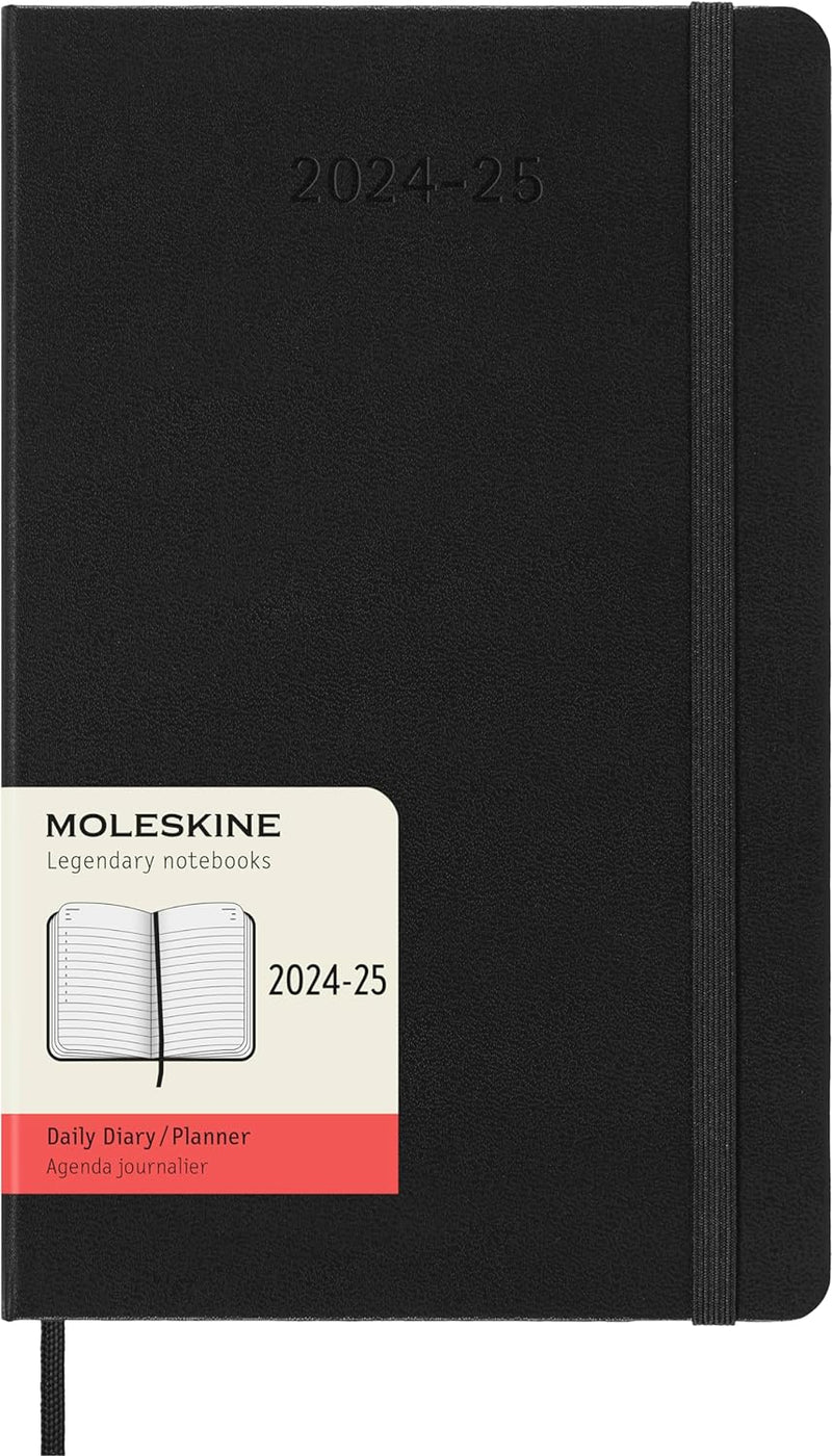 Agenda 18 Mesi Giornaliera Large con Copertina Rigida Nero Moleskine 2025