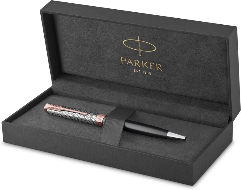 Penna a Sfera Parker Sonnet Metal Grey CT con Punta Media e Inchiostro Nero