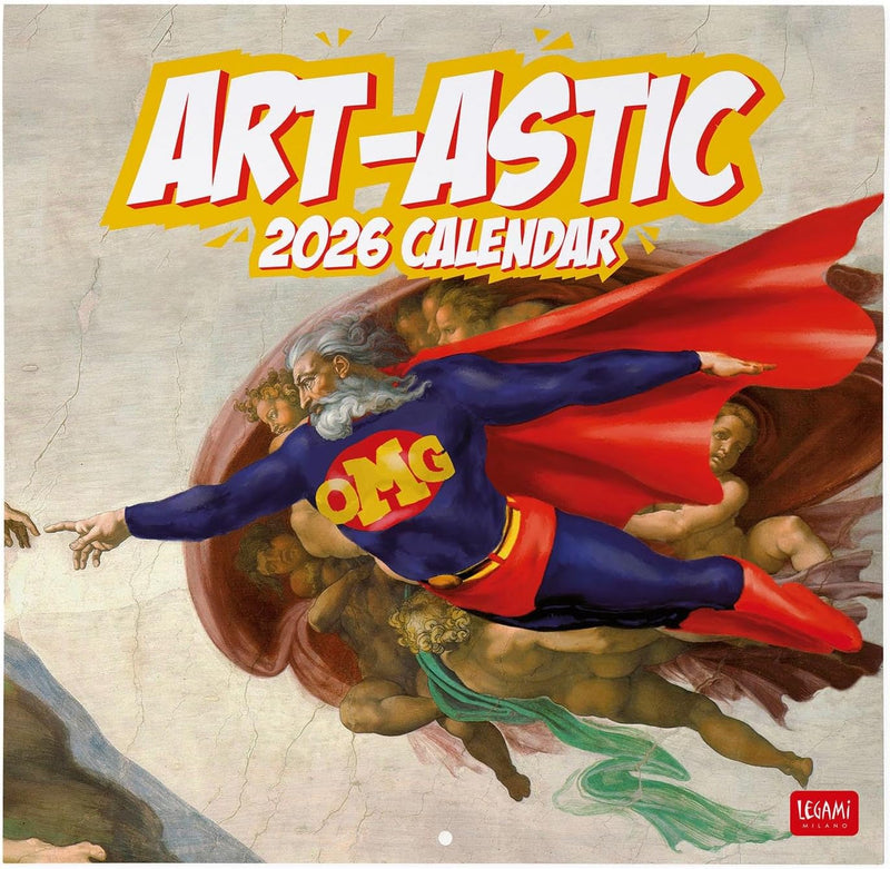 Calendario da Parete 12 Mesi Legami con Planner Annuale 2026 The Art of Fun 30 x 29 cm