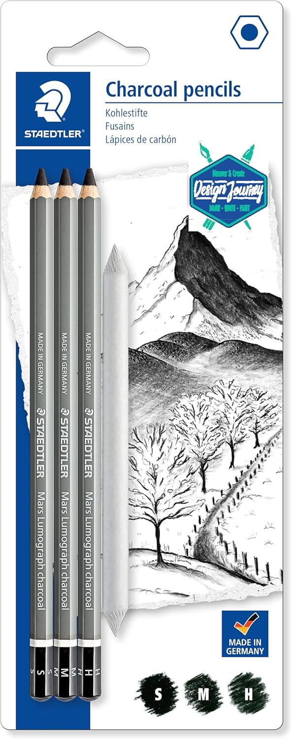 Matite Staedtler Mars Lumograph Charcoal - 3 pezzi