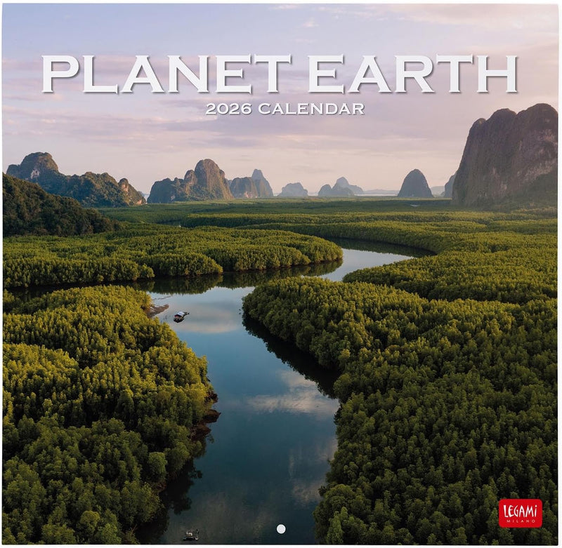 Calendario da Parete 12 Mesi Legami con Planner Annuale 2026 Planet Heart 30 x 29 cm