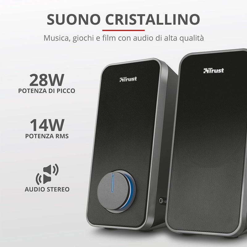 Set Altoparlanti Stereo Trust Arys 2.0 per PC