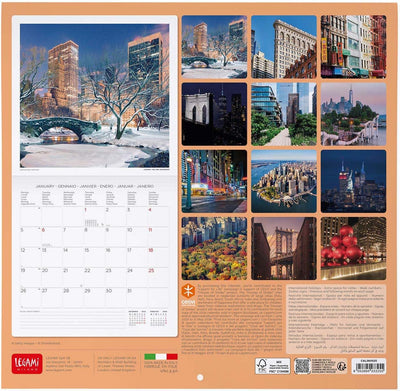 Calendario da Parete 12 Mesi Legami con Planner Annuale 2026 New York 30 x 29 cm