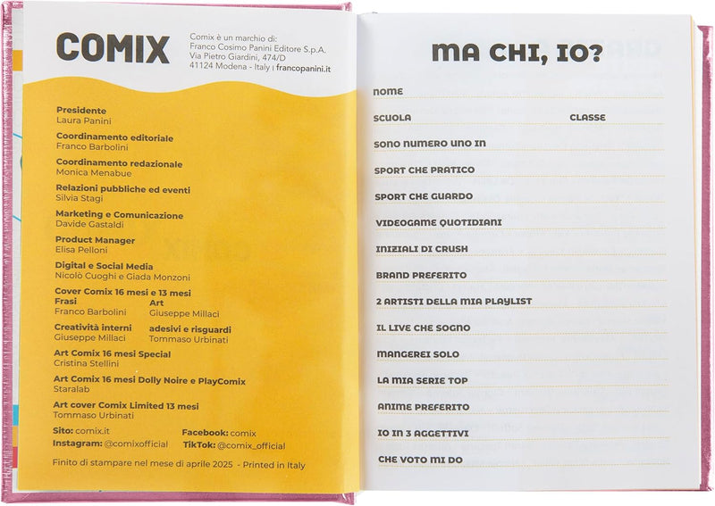 Diario 16 Mesi 25/26 Special Comix Mini Rosa