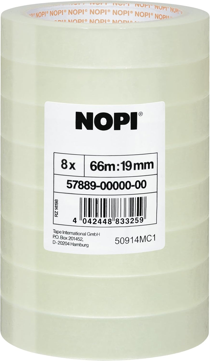 Nastro Adesivo TESA in PPL Trasparente 19 mm x 66 mt - 8 pezzi