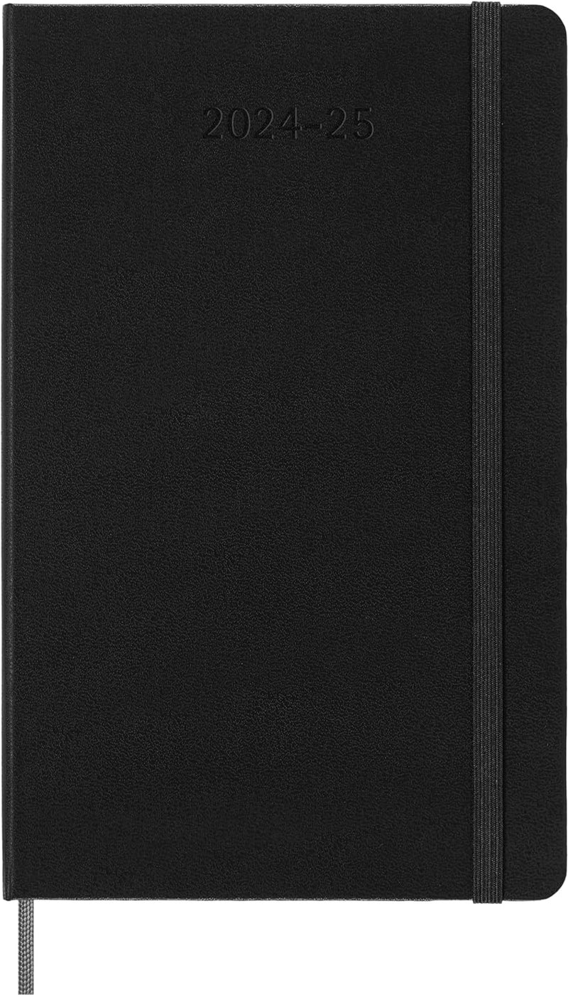 Agenda 18 Mesi Giornaliera Large con Copertina Rigida Nero Moleskine 2025