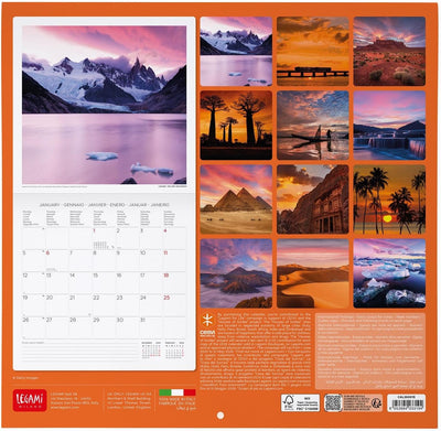 Calendario da Parete 12 Mesi Legami con Planner Annuale 2026 Sunsets 30 x 29 cm